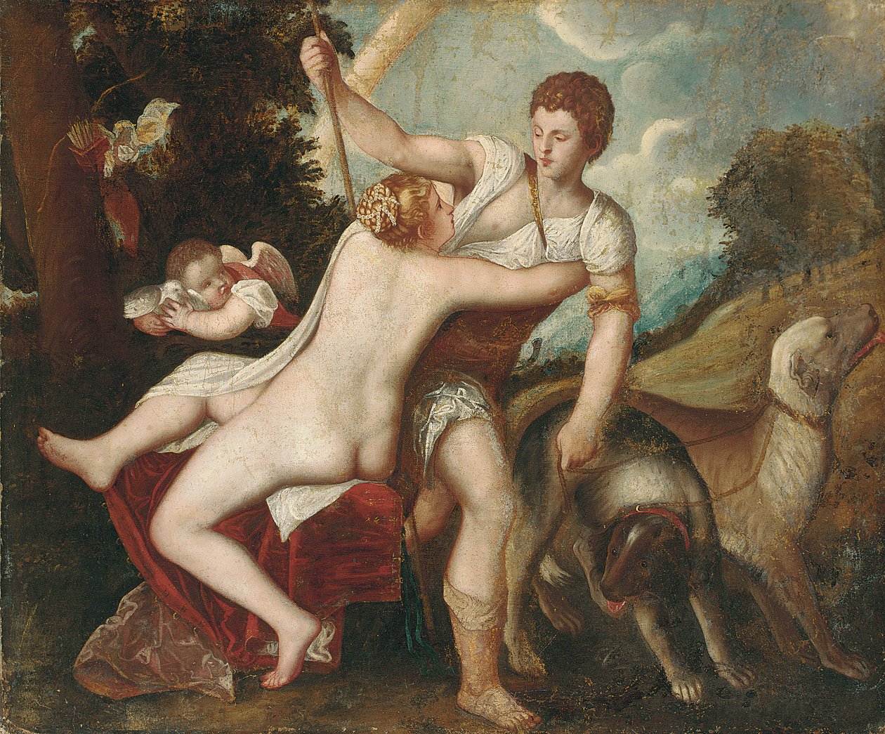 Venus y Adonis de Tiziano Vecelli