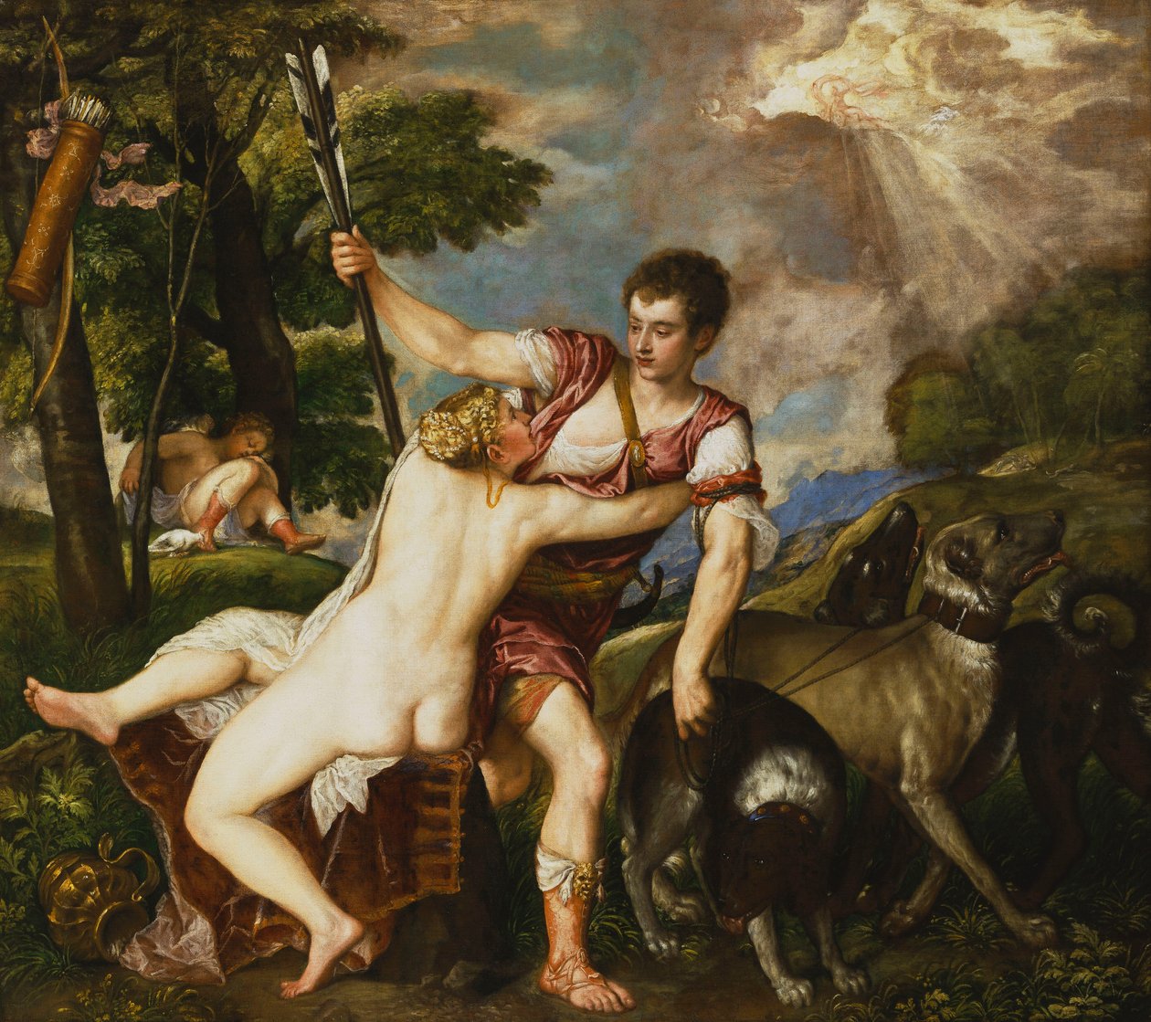 Venus y Adonis de Tiziano Vecelli