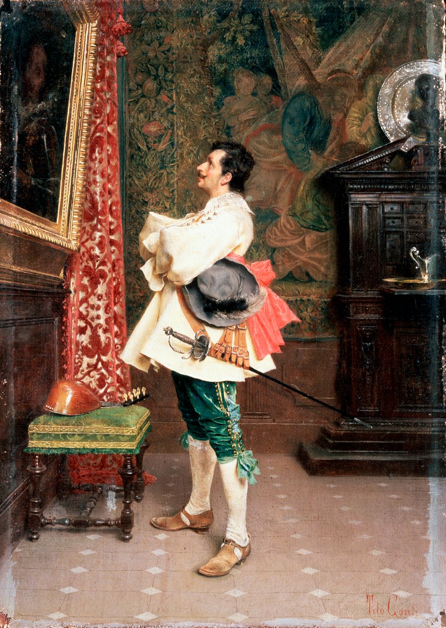 Ante un retrato, c. 1860-1920 de Tito Conti