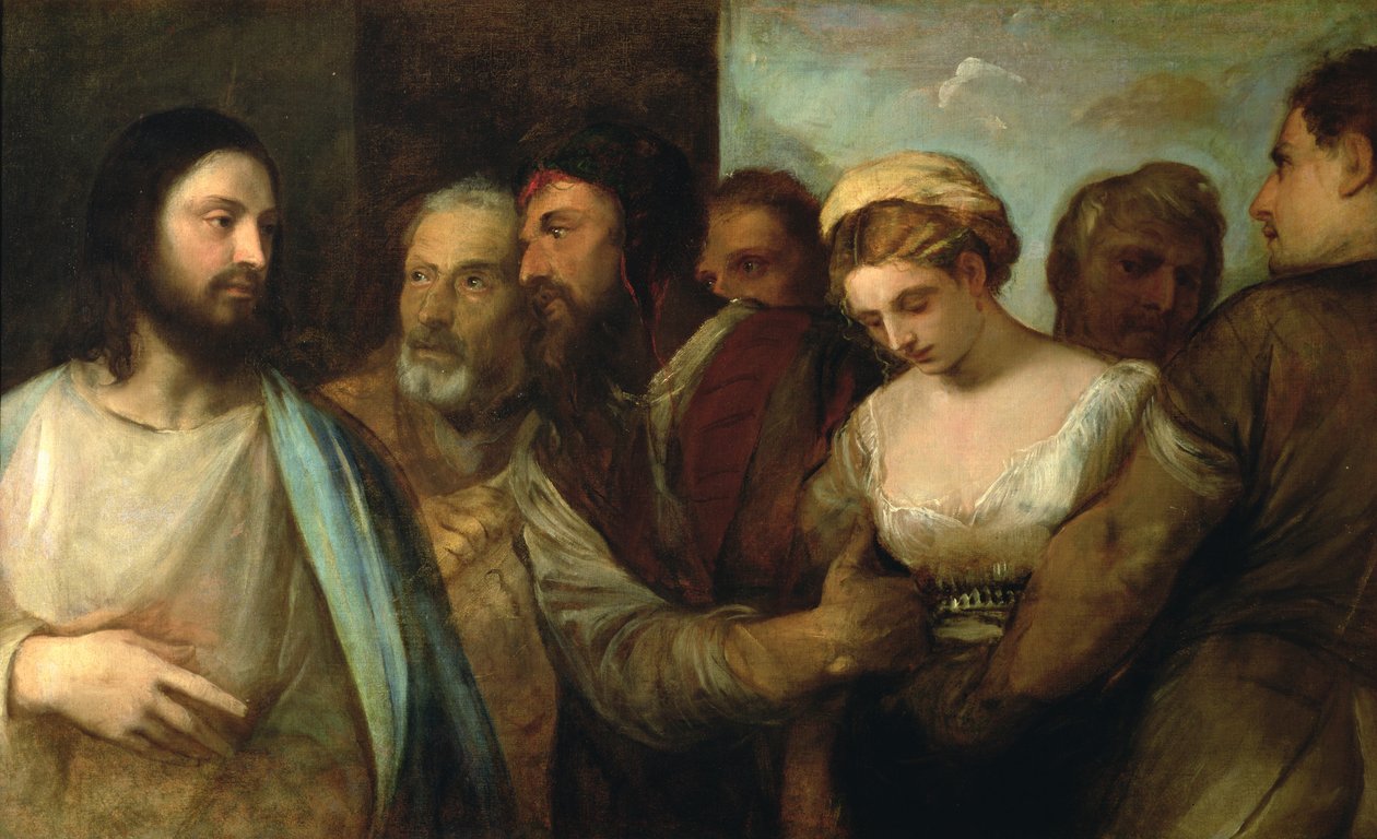 Cristo y la adúltera, 1512-15 de Tiziano Vecelli