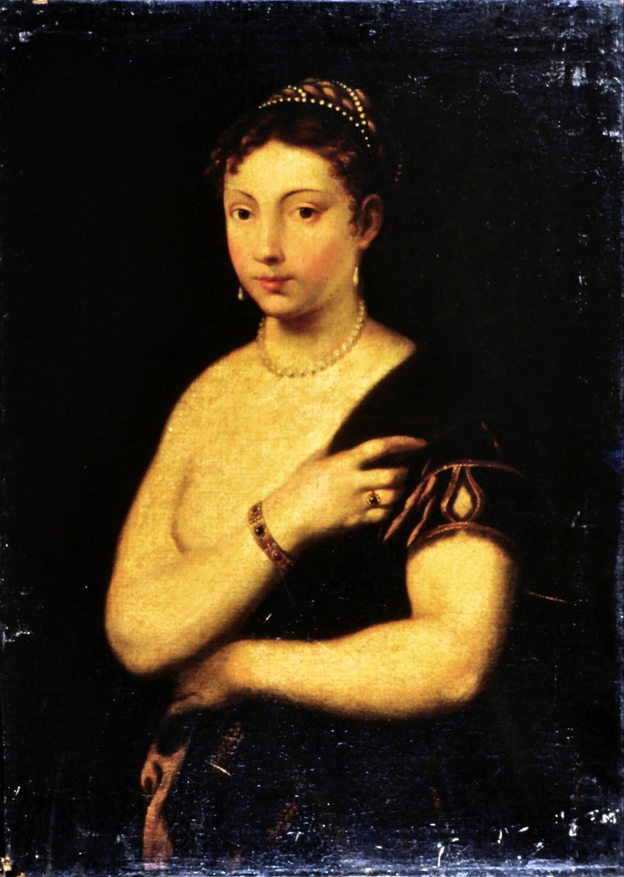 Chica con abrigo de piel de Tiziano Vecelli