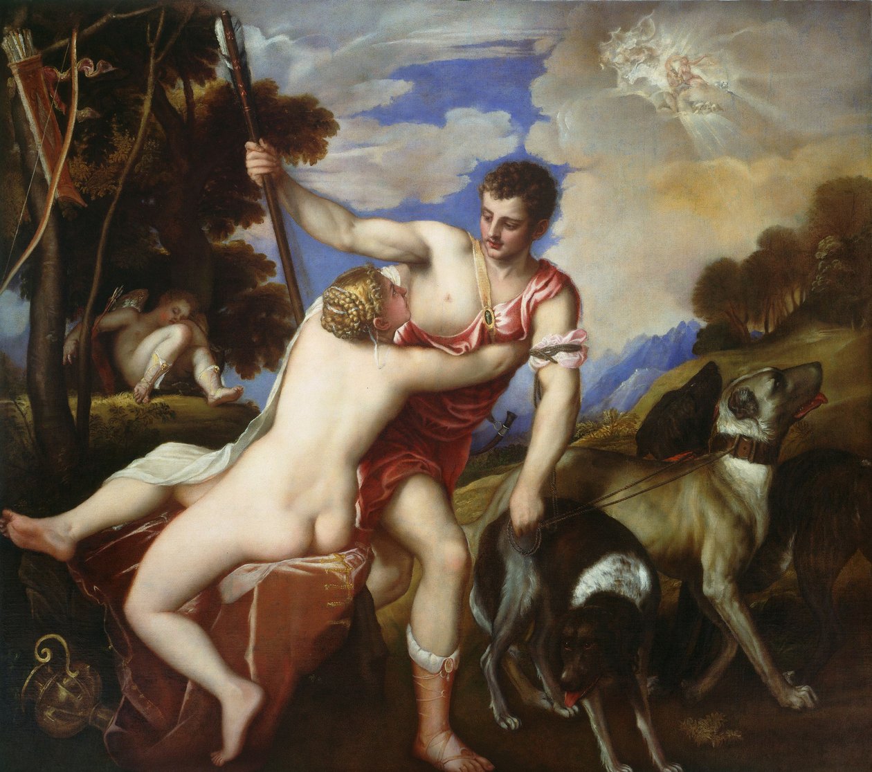 Venus y Adonis de Tiziano Vecelli