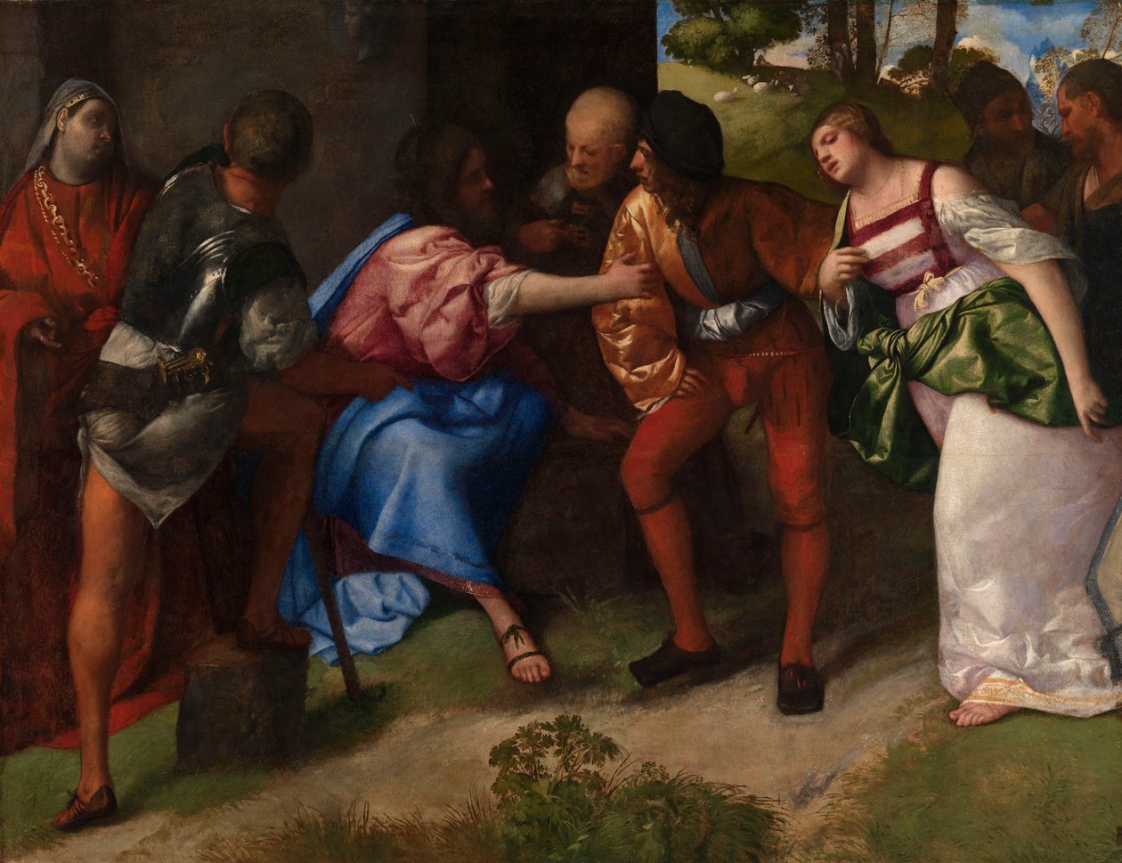 Cristo y la Mujer Adúltera de Tiziano Vecelli