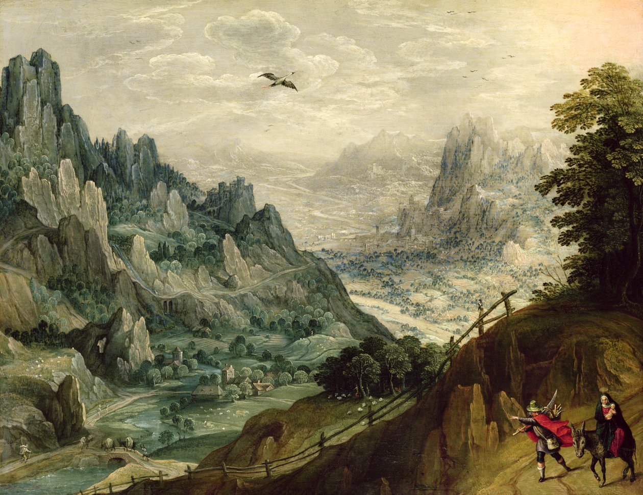 La Huida a Egipto, c.1598-1623 de Tobias Verhaecht
