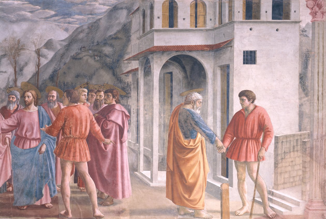 El tributo, de la Capilla Brancacci, c.1426 (detalle) de Tommaso Masaccio