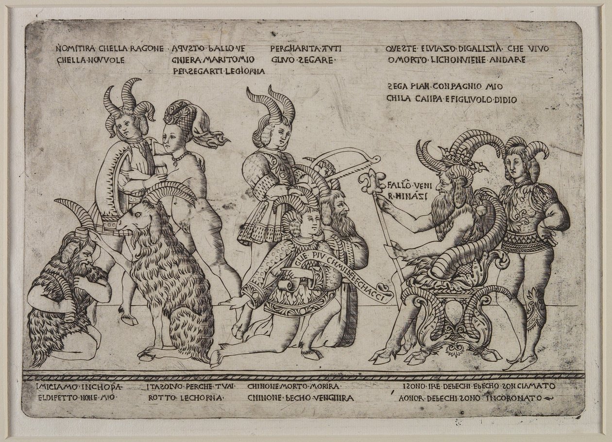 El Rey de los Cabrones: Una Sátira sobre los Cornudos, c.1460-64 de Tommaso di Antonio Finiguerra