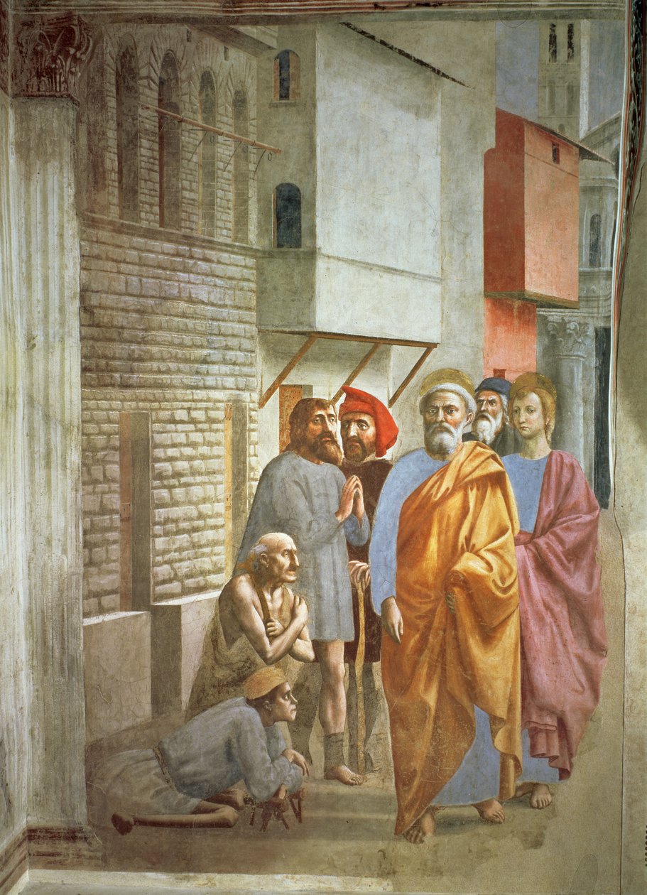 San Pedro curando con su sombra, c.1427 de Tommaso Masaccio