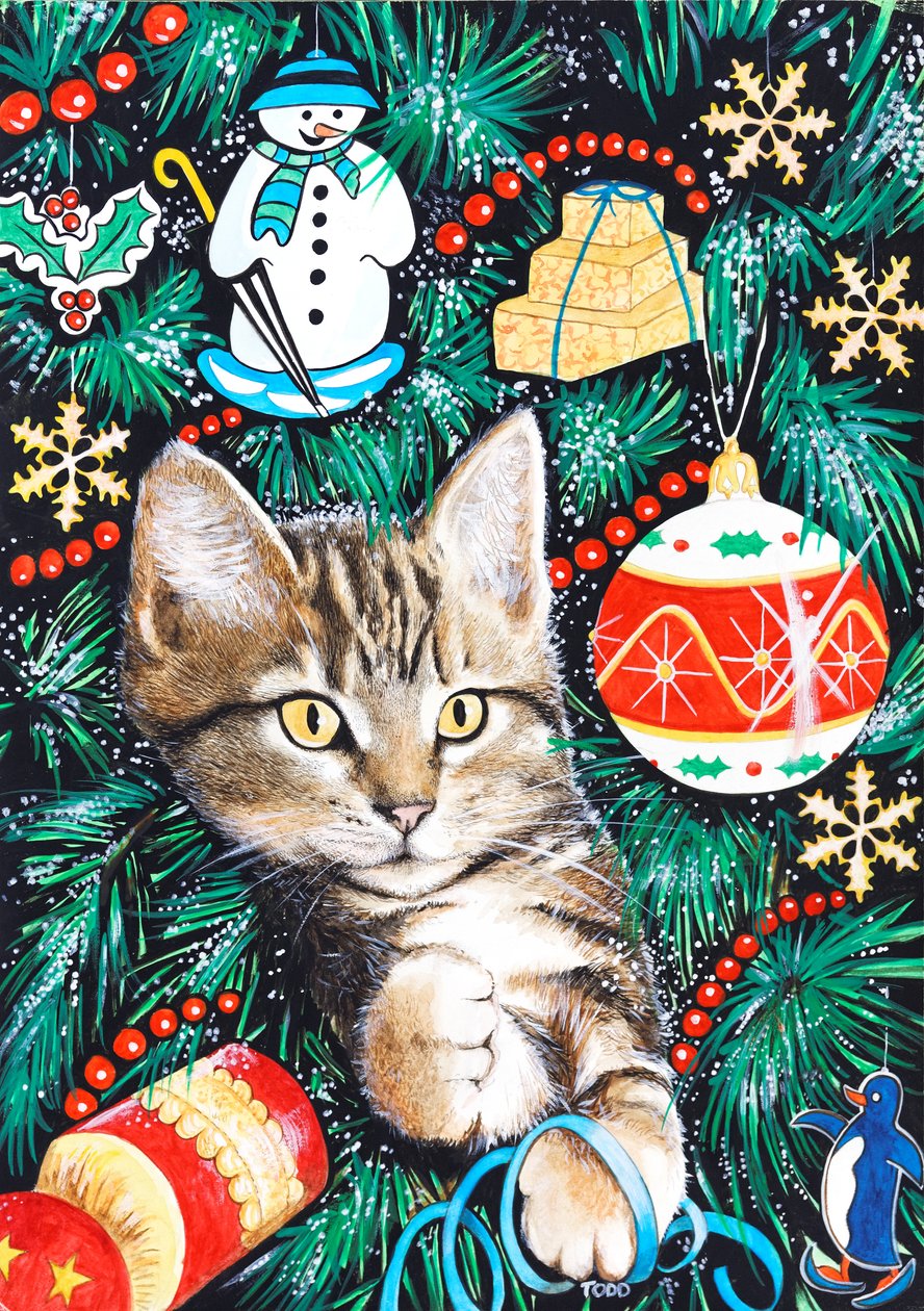 Gatito navideño atigrado de Tony Todd