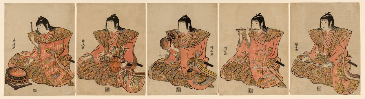 Cinco Músicos (Gonin bayashi) de Torii Kiyonaga