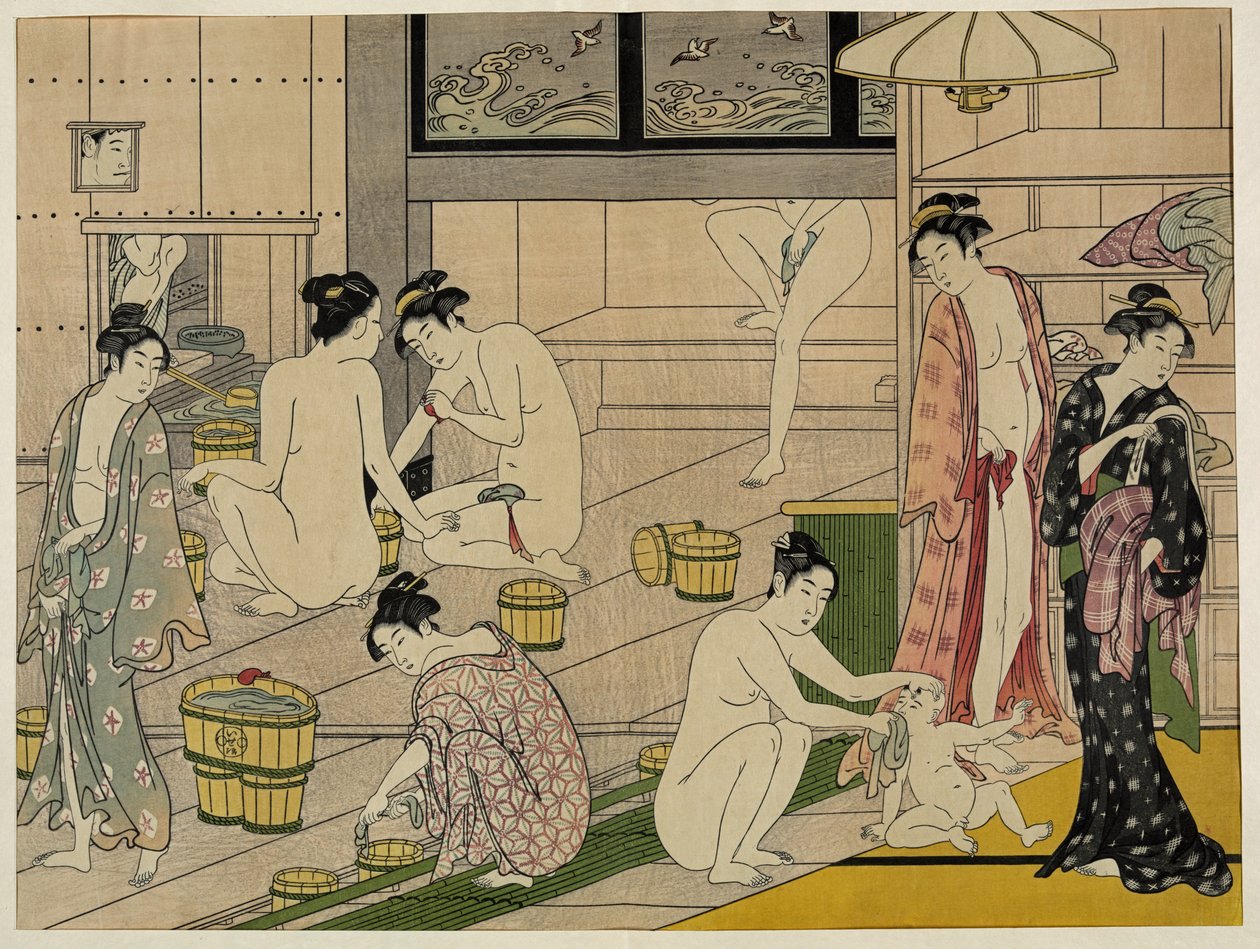 Mujeres de los baños Kiyonaga de Torii Kiyonaga