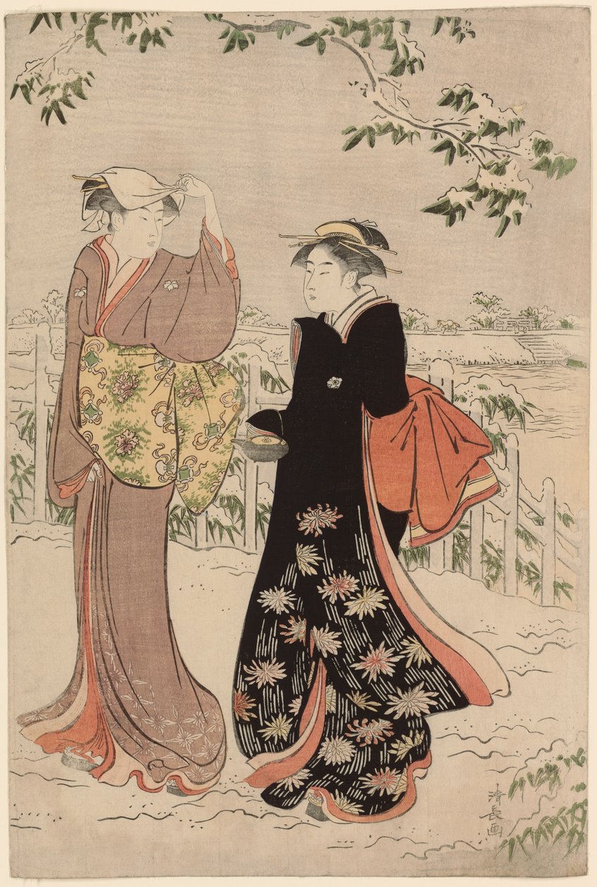 Colina Matsuchi después de la Nevada de Torii Kiyonaga
