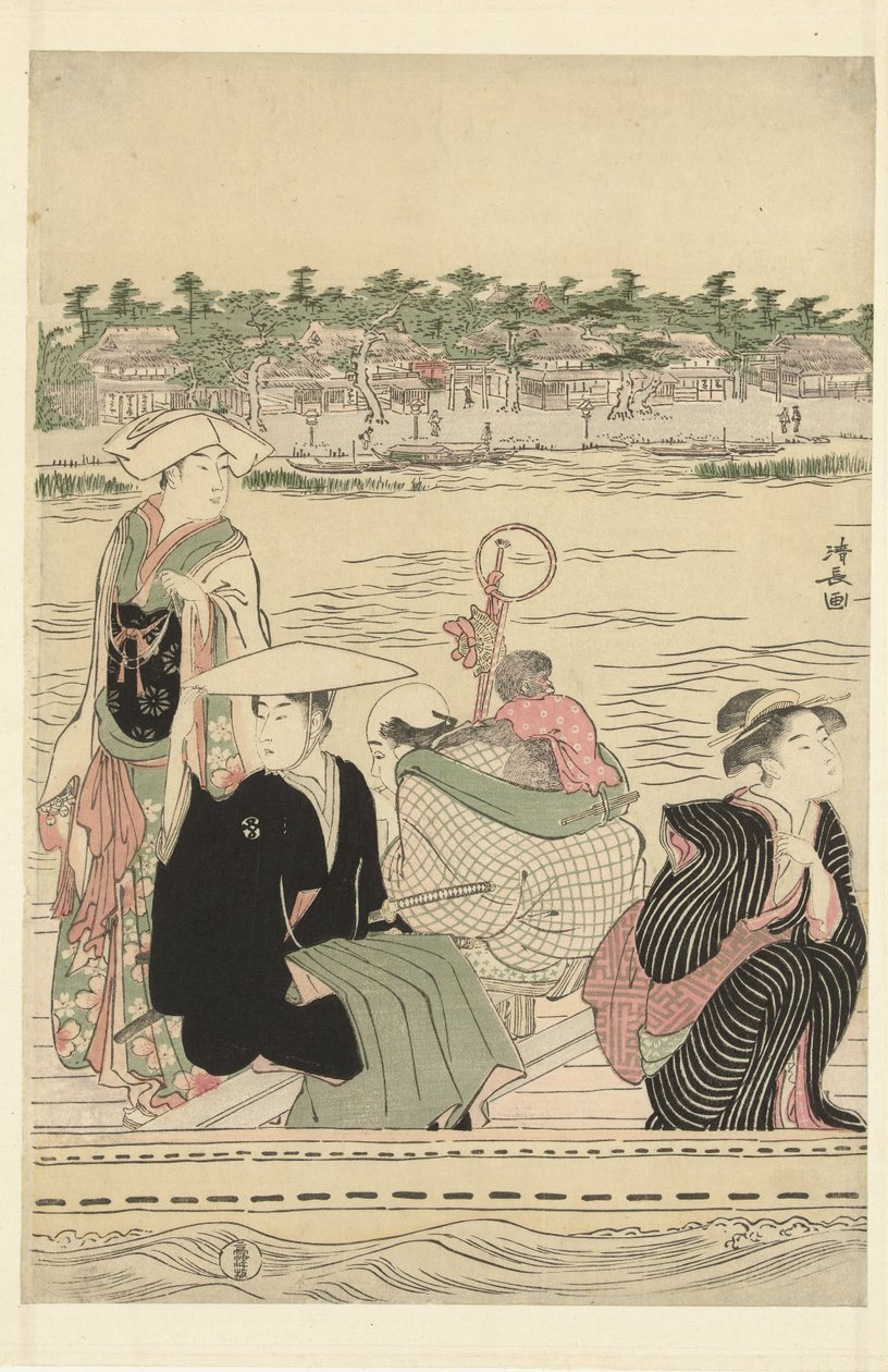Ferry en el río Sumida. de Torii Kiyonaga