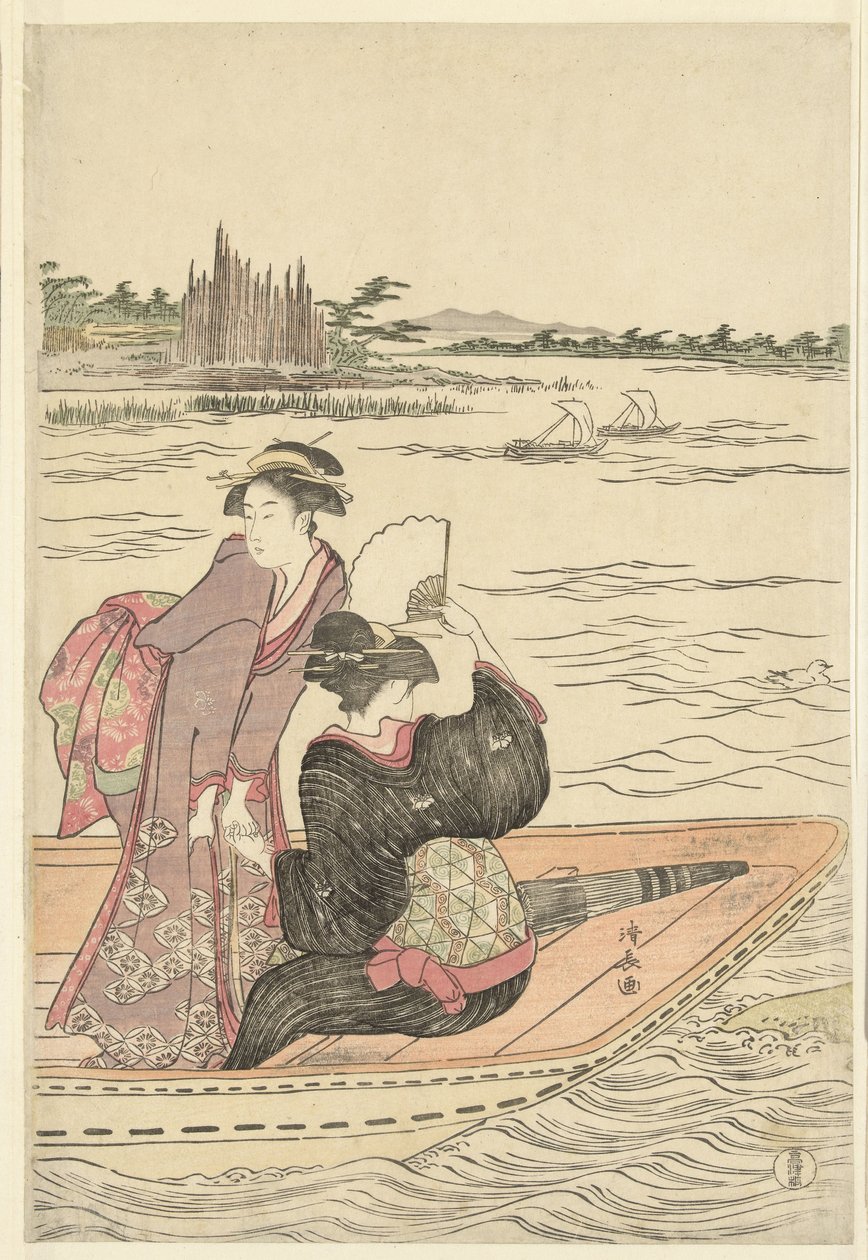 Ferry en el río Sumida. de Torii Kiyonaga