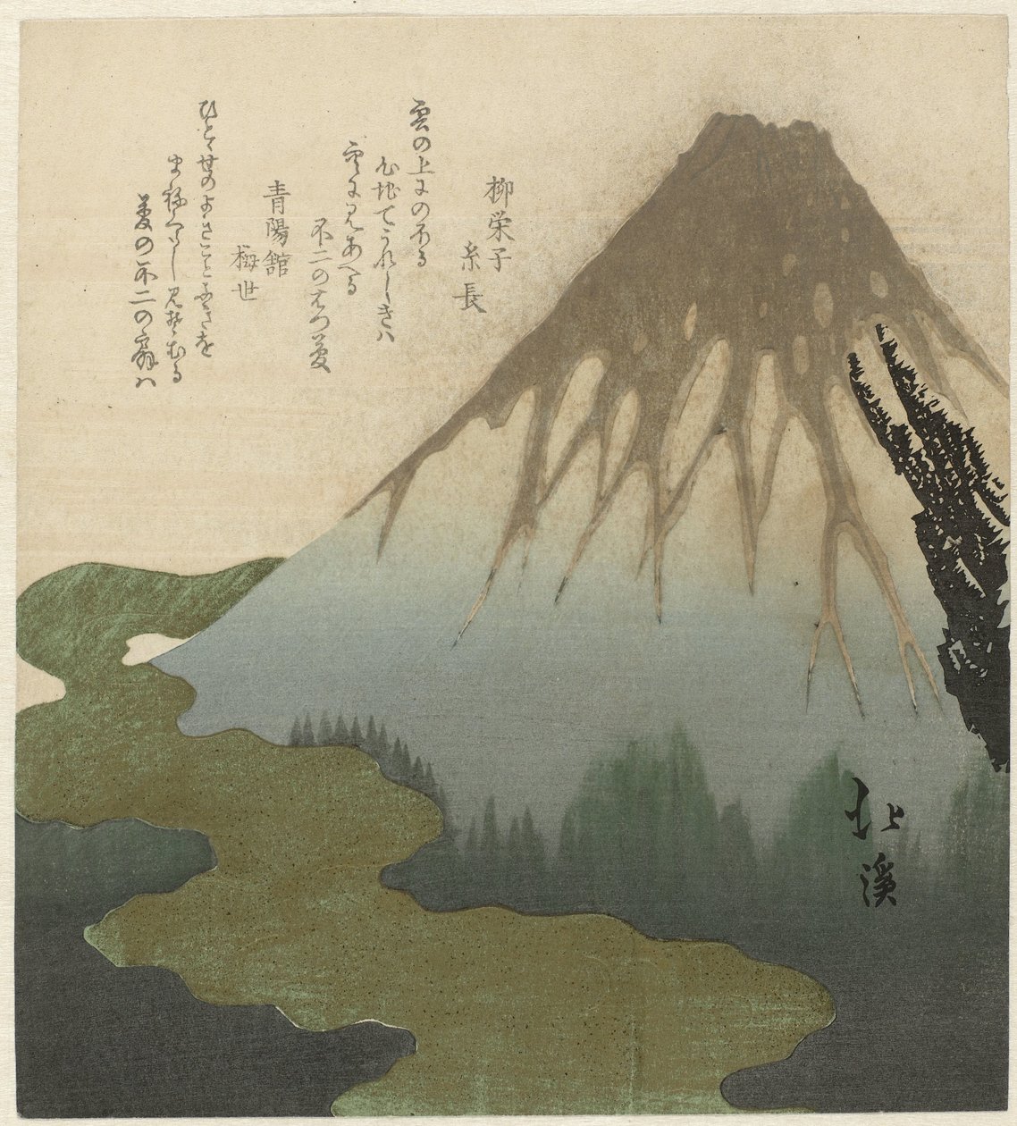 Fuji por encima de las nubes de Totoya Hokkei