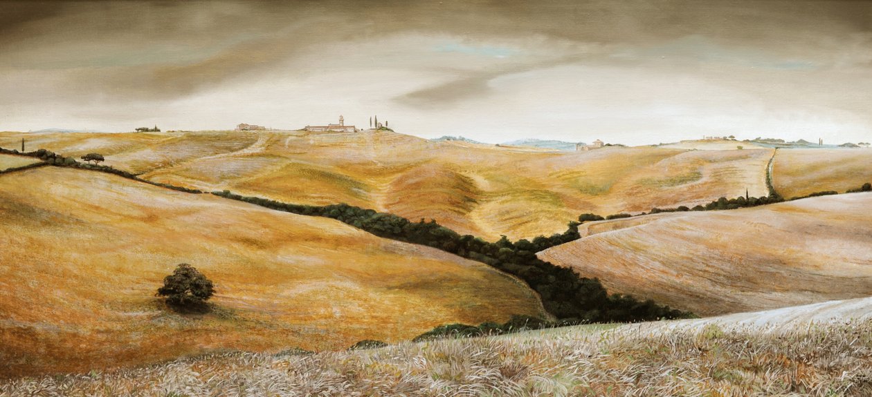 Granja en la colina, Toscana, 2001 de Trevor Neal