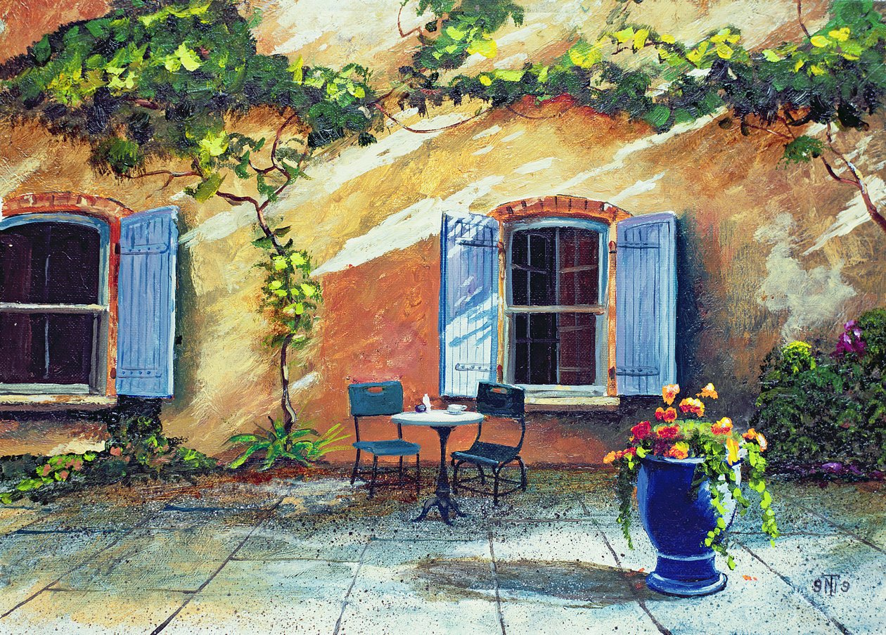 Ventanas con postigos, Provenza, Francia de Trevor Neal