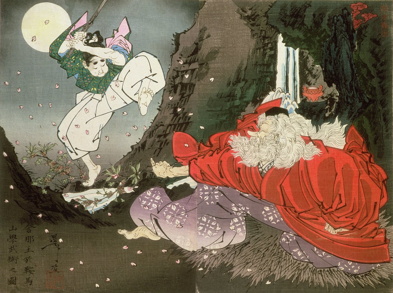 Yoshitsune y el Rey Tengu de Tsukioka Yoshitoshi
