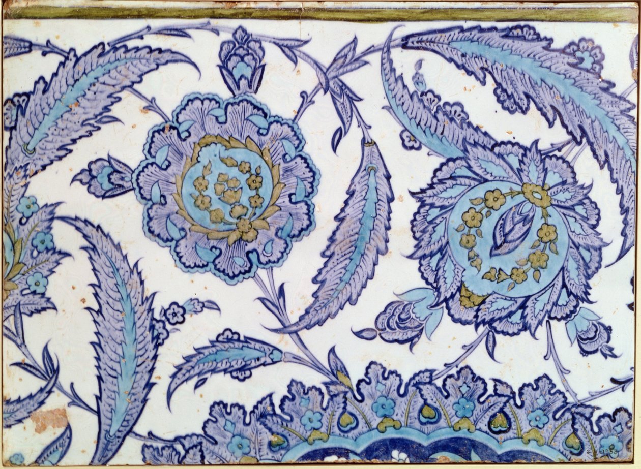 Azulejo de loza de Isnik, c.1520-50 de Turkish School