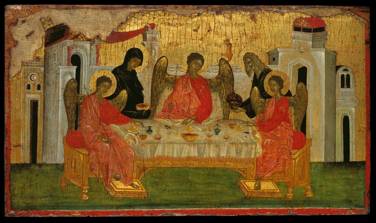 La hospitalidad de Abraham, una representación simbólica de la Santísima Trinidad de Turkish School