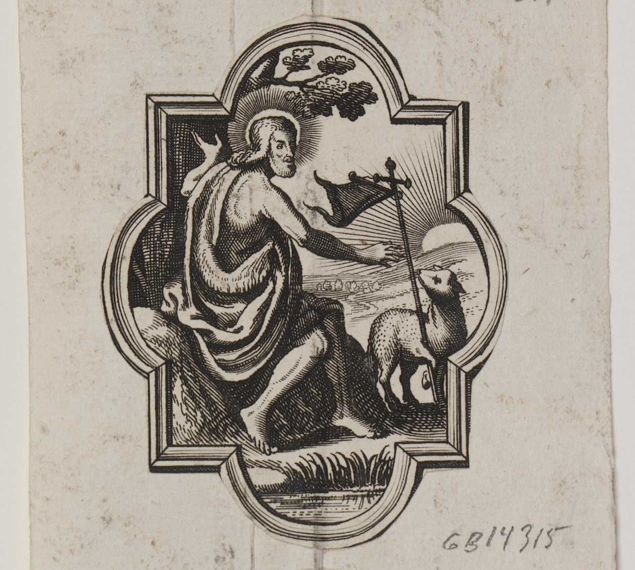 Emblema con Cristo y el Cordero de Dios de Ubekendt