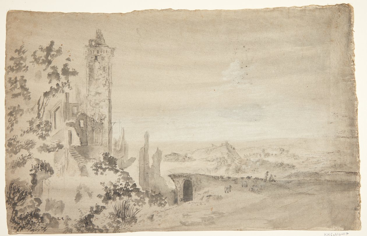 Paisaje con ruinas de Ubekendt