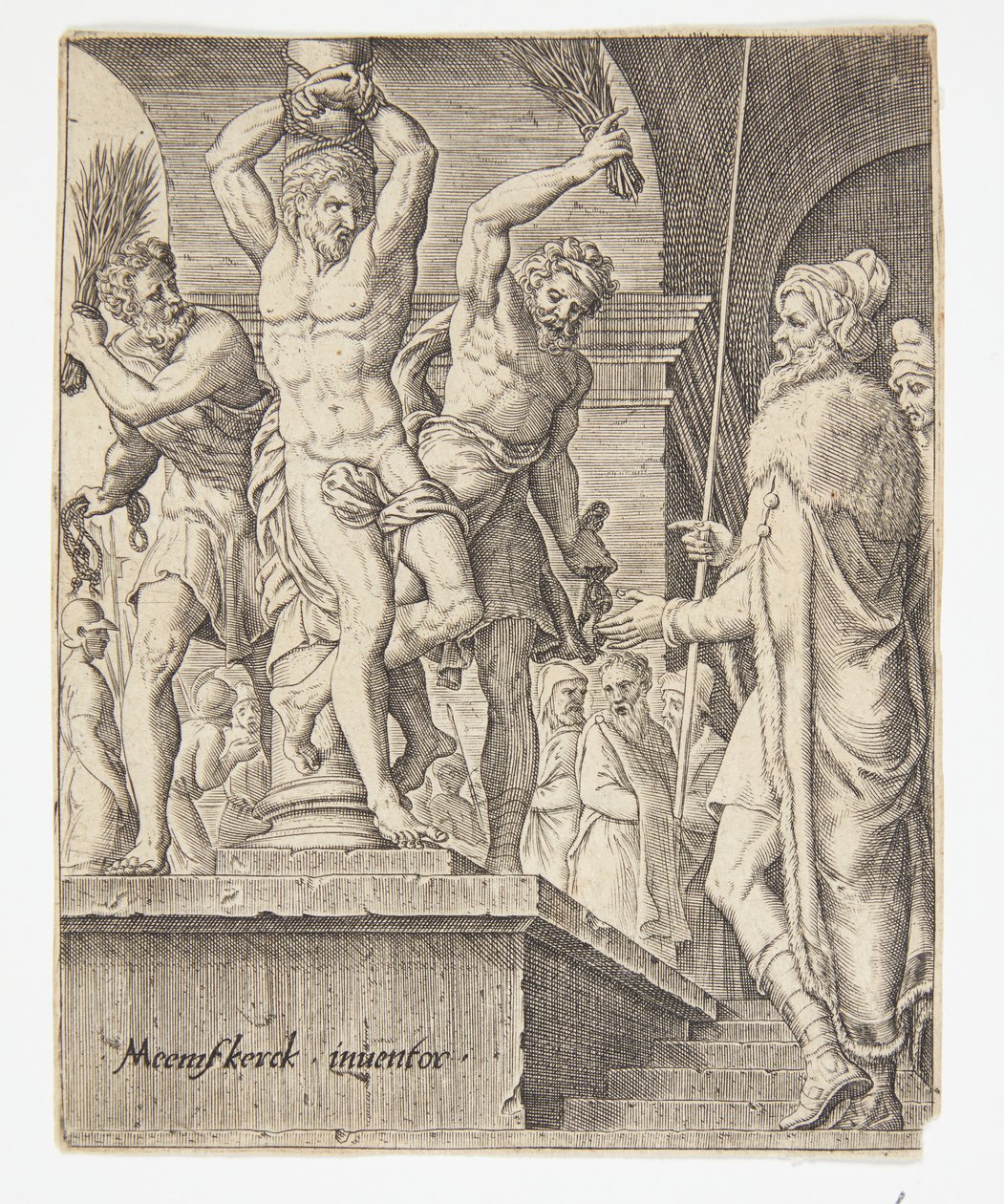 La flagelación de Ubekendt efter Dirck Volckertsz. Coornhert efter Maarten van Heemskerck