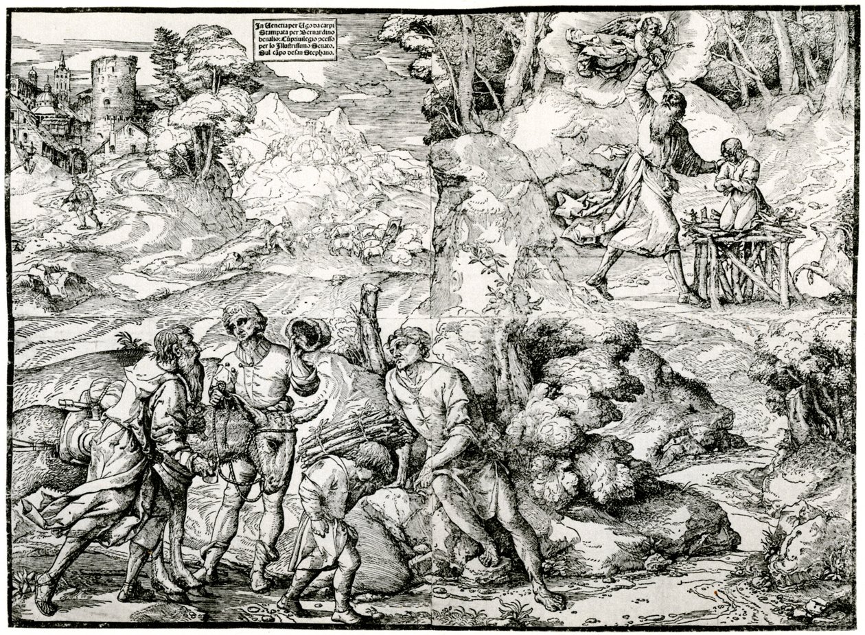 El sacrificio de Abraham, 1516-1518, 1937 de Ugo da Carpi