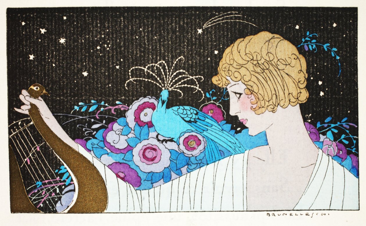 A Mademoiselle P ..de Courcy (impresión en plantilla) de Umberto Brunelleschi