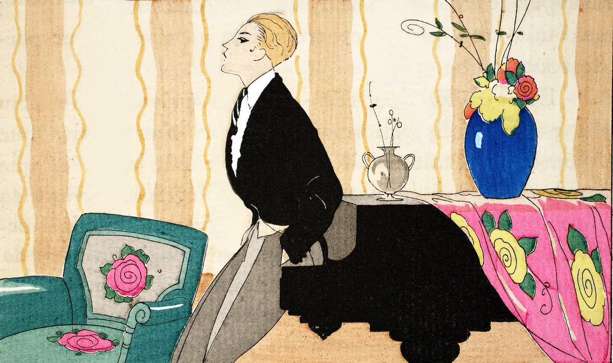 Contemplación (impresión en plantilla) de Umberto Brunelleschi