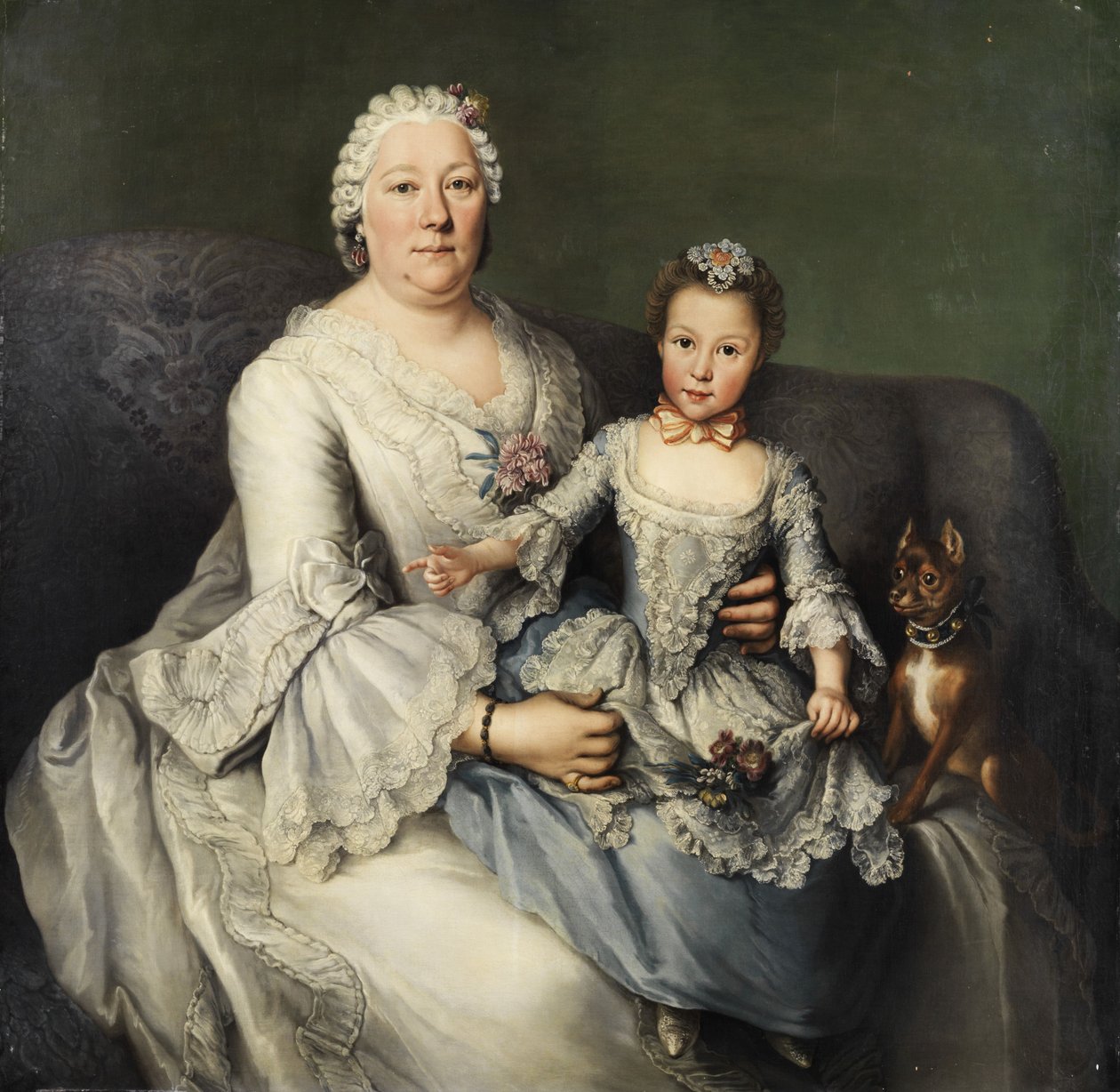 Dama noble con niña pequeña de Unbekannt Unbekannt