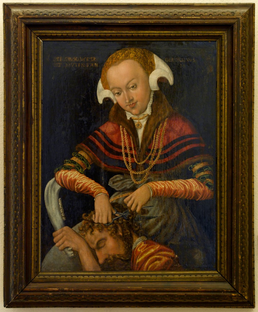 Dalila cortando el cabello de Sansón de Unbekannt Unbekannt