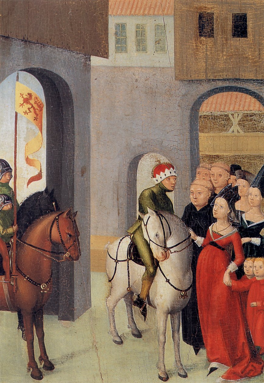 El duque Welf IV se despide de su esposa y sus dos hijos (al partir para la cruzada) de Unbekannt Unbekannt