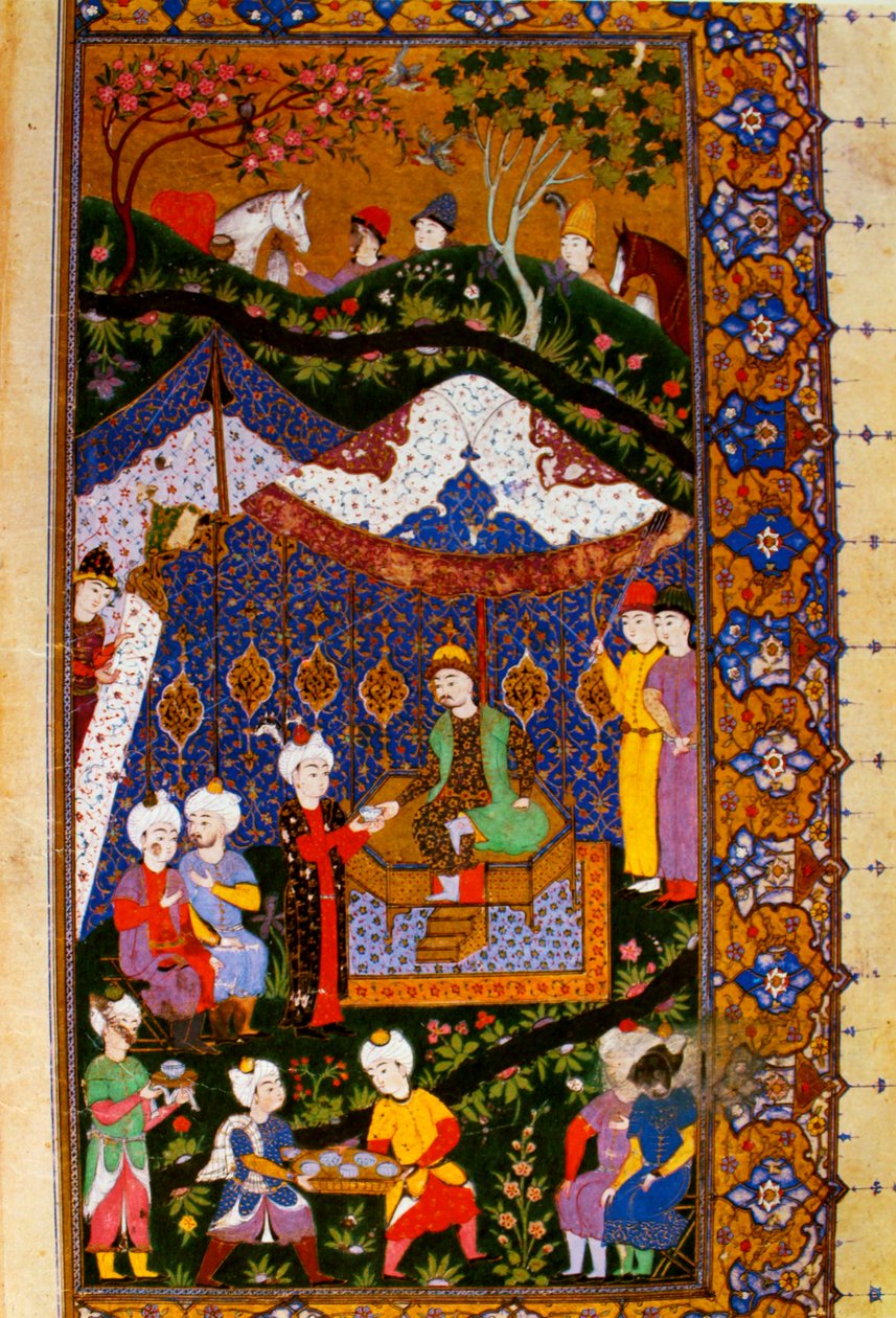 Escena de banquete, miniatura doble, parte II de Unbekannt Unbekannt