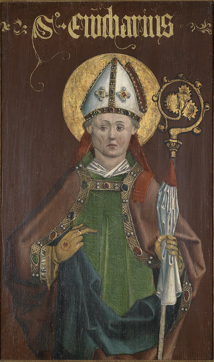 Panel del altar con San Eucario de Unbekannt Unbekannt