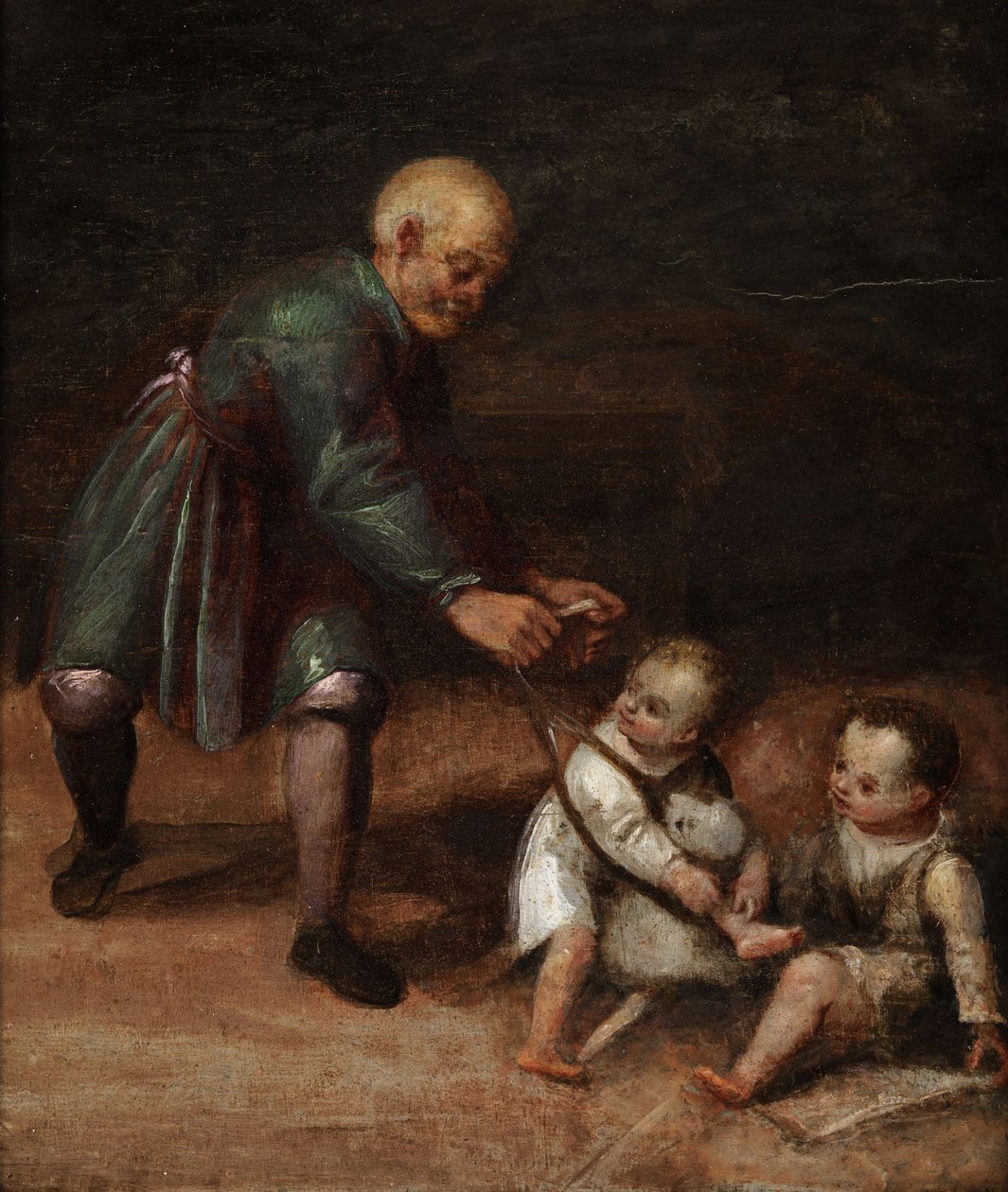 Hombre con dos niños de Unbekannt Unbekannt