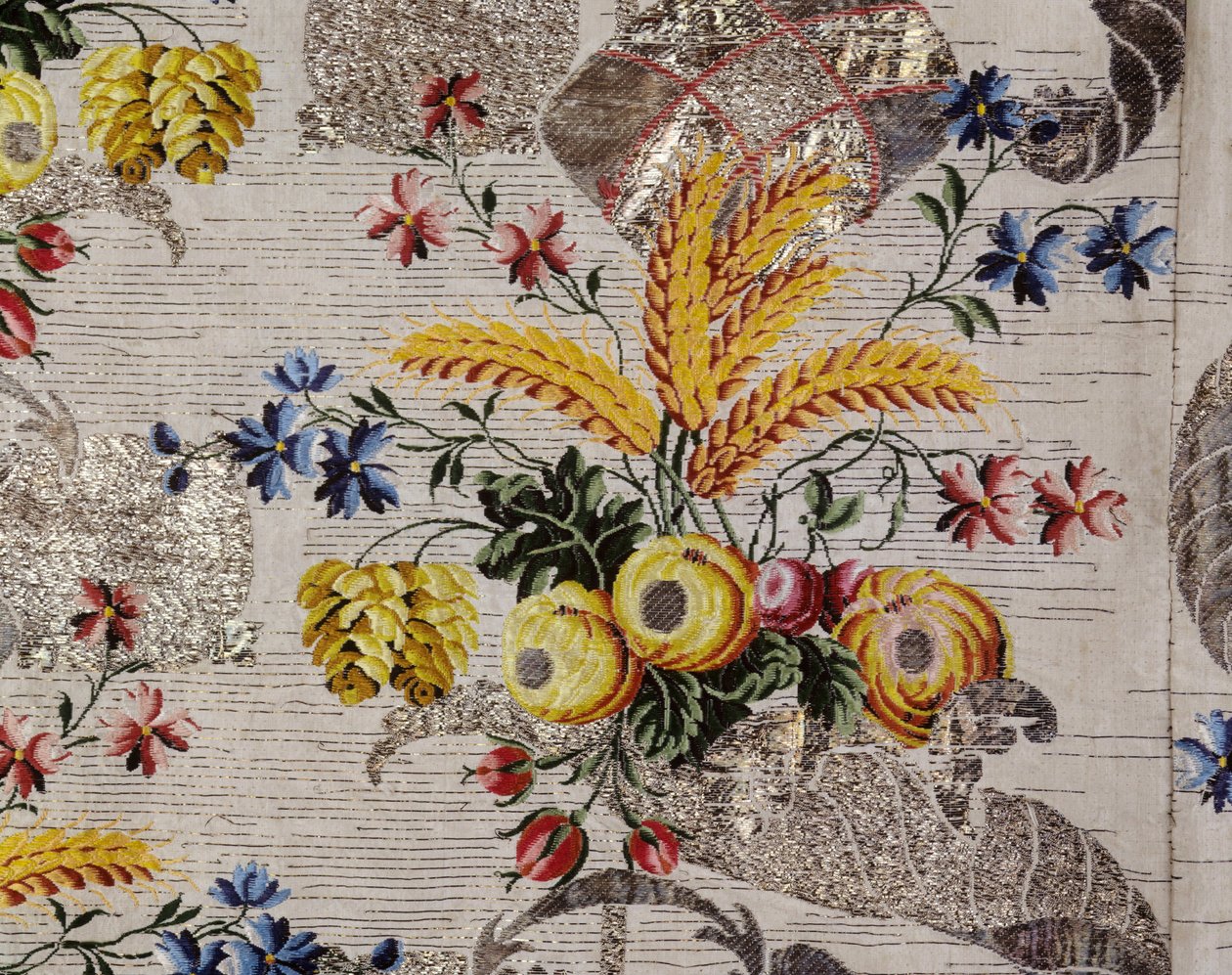 Conjunto de vestido de corte; mantua (detalle) de Unbekannt Unbekannt