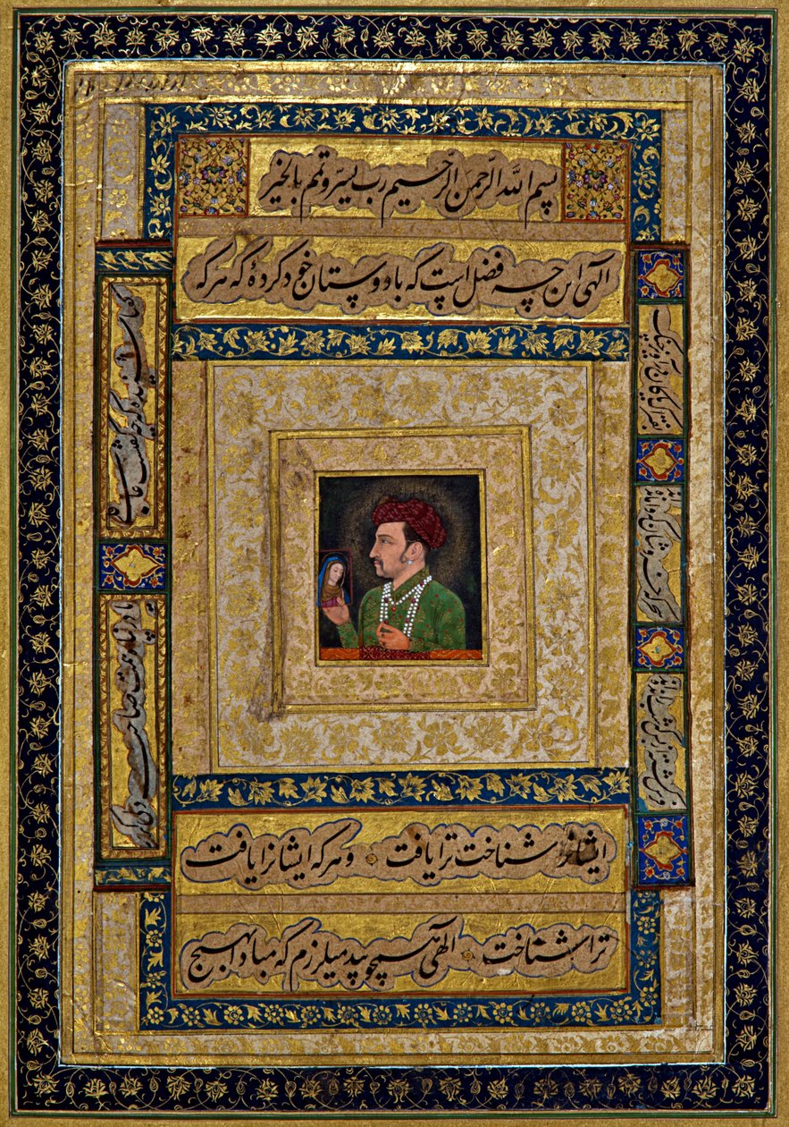 Jahangir sosteniendo la imagen de Madonna de Unbekannt Unbekannt