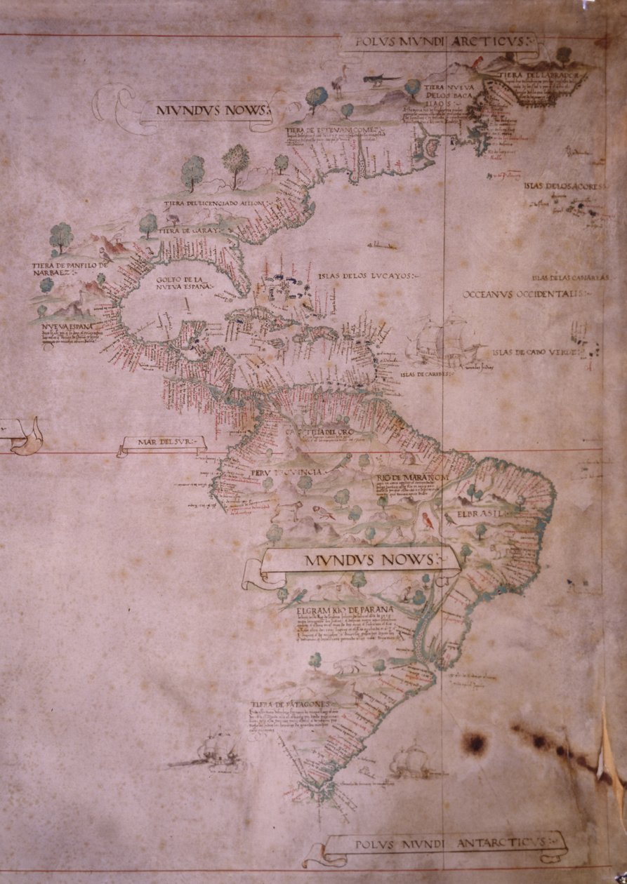 Mapa del Nuevo Mundo, c.1532 de Unbekannt Unbekannt
