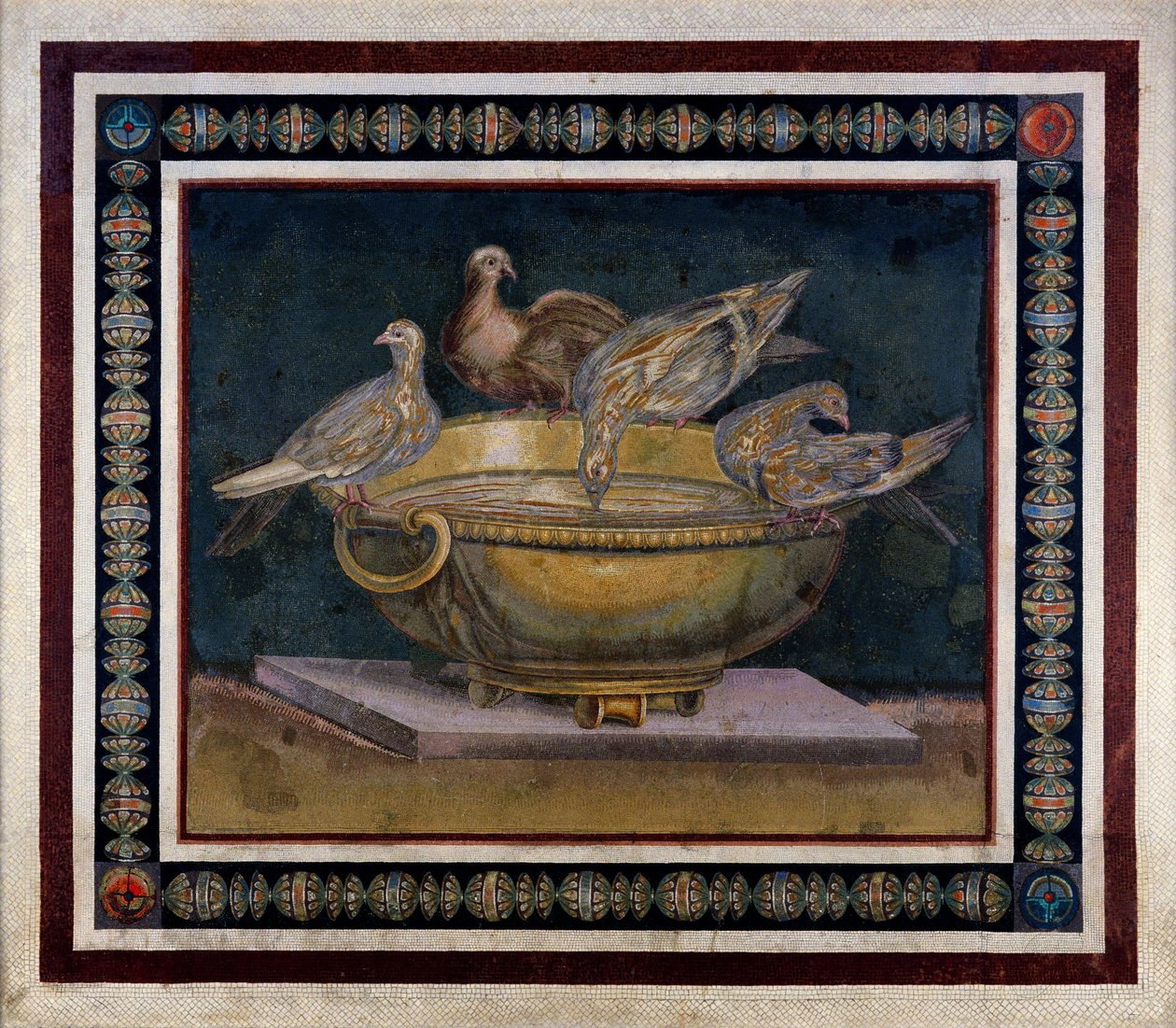 Mosaico de las palomas de Unbekannt Unbekannt