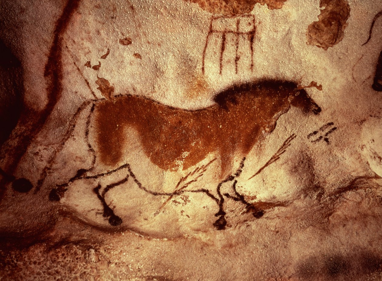 Pintura rupestre de un caballo, c.17000 a.C. de Unbekannt Unbekannt
