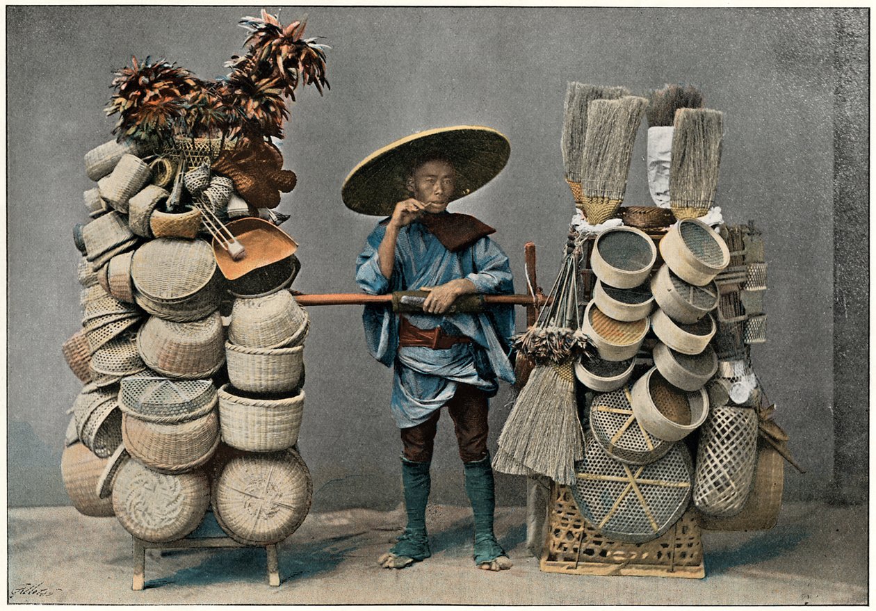 Un comerciante de cestería, c. 1890 de Unbekannt