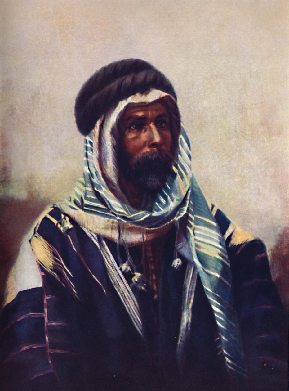 Un jeque beduino con burnous, 1902 de Unbekannt