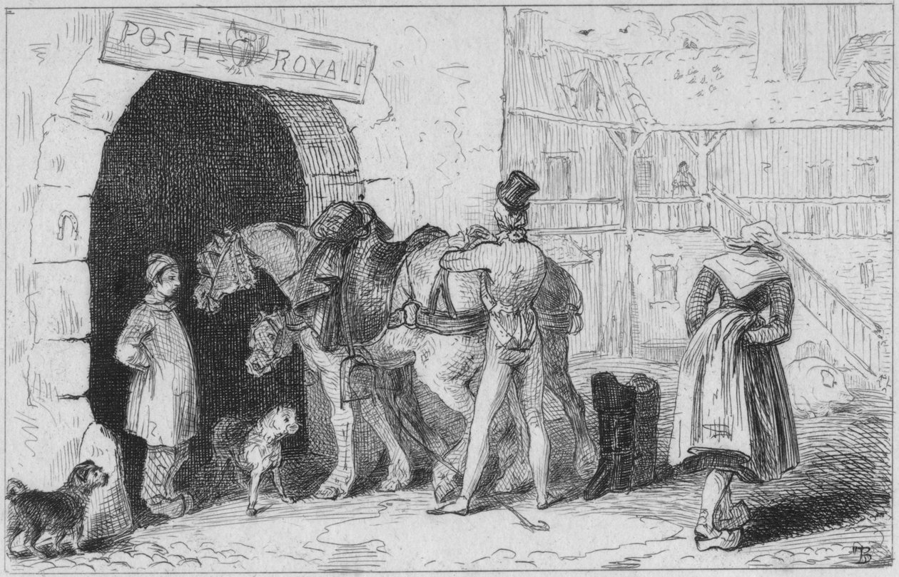 Una casa de correos francesa, finales del siglo XVIII - principios del siglo XIX de Unbekannt