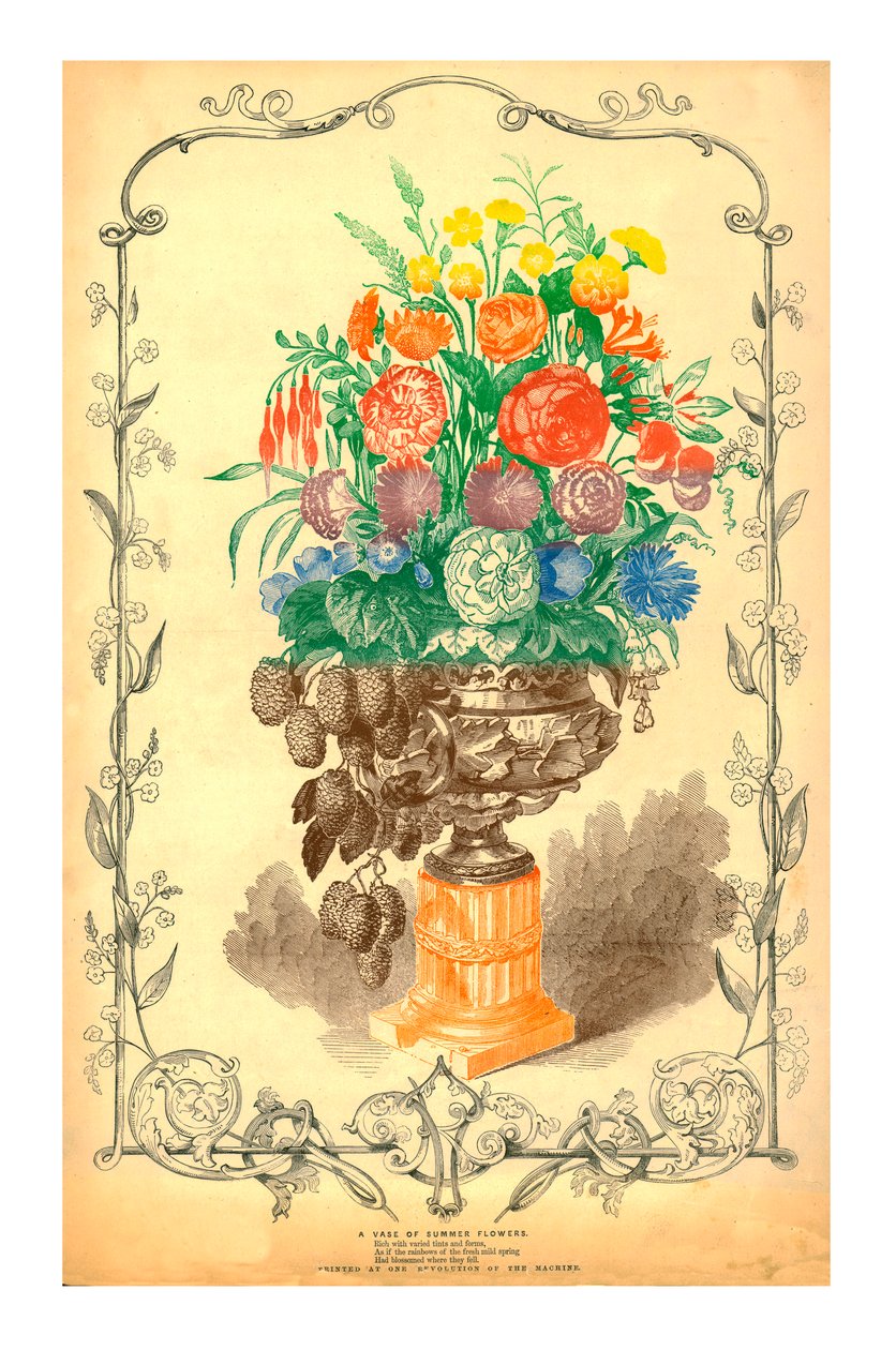 Un jarrón de flores de verano, 1849 de Unbekannt