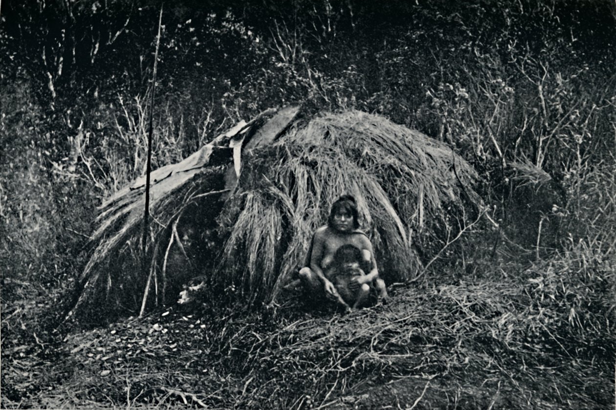 Una choza Yaghan en Fuegia, 1911 de Unbekannt