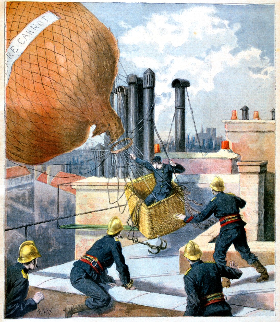 Un globo en un techo, 1894 de Unbekannt