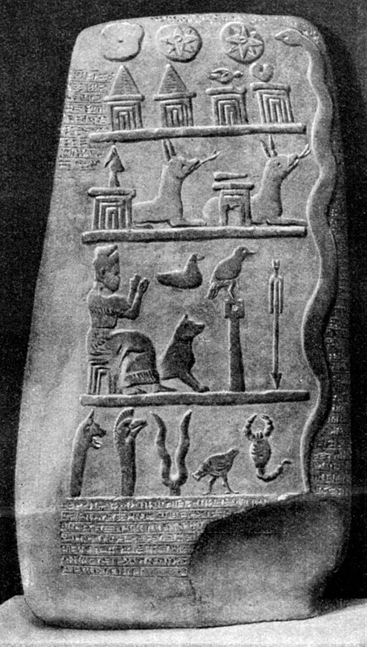 Una piedra fronteriza de Babilonia, 1000 a.C. de Unbekannt