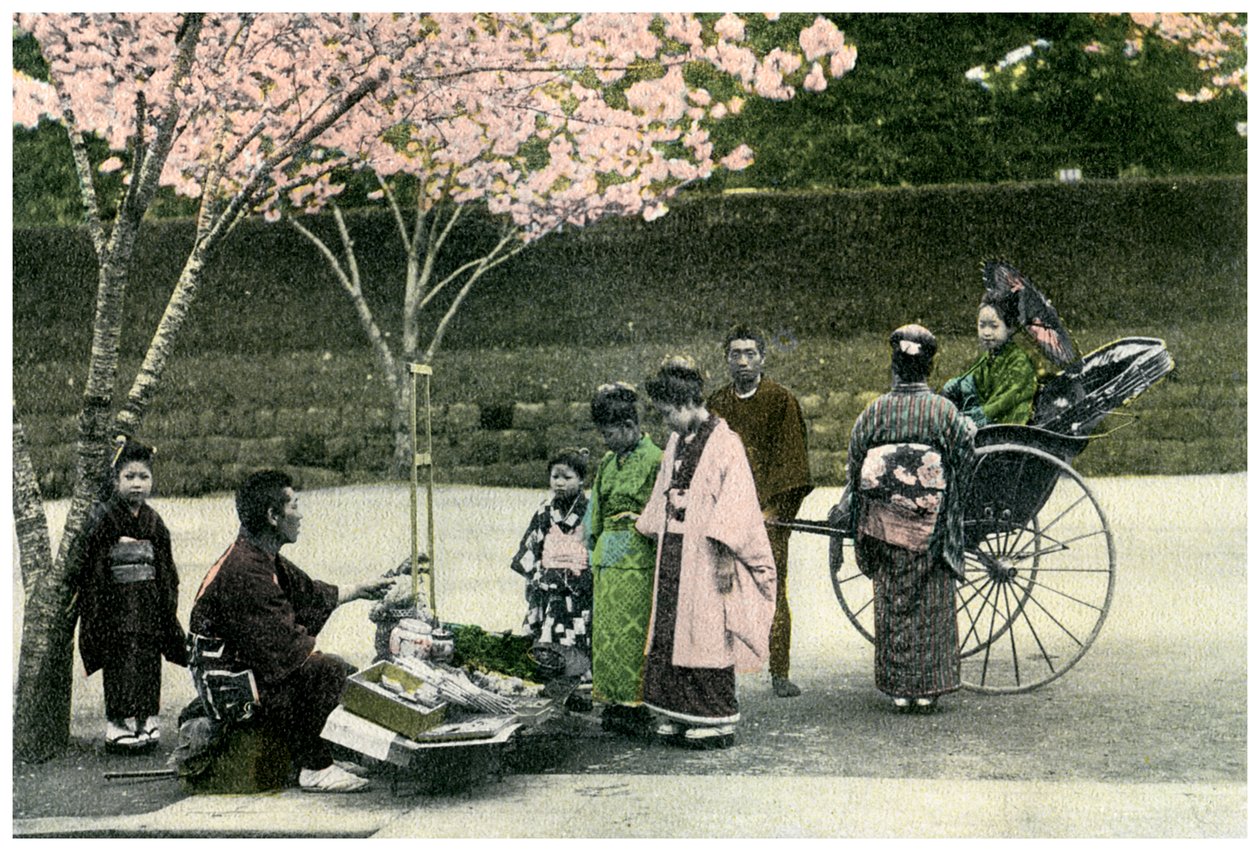 Un comerciante callejero, Japón, 1904 de Unbekannt