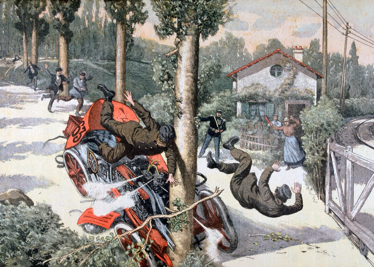 Un terrible accidente, carrera de París a Madrid, 1903 de Unbekannt