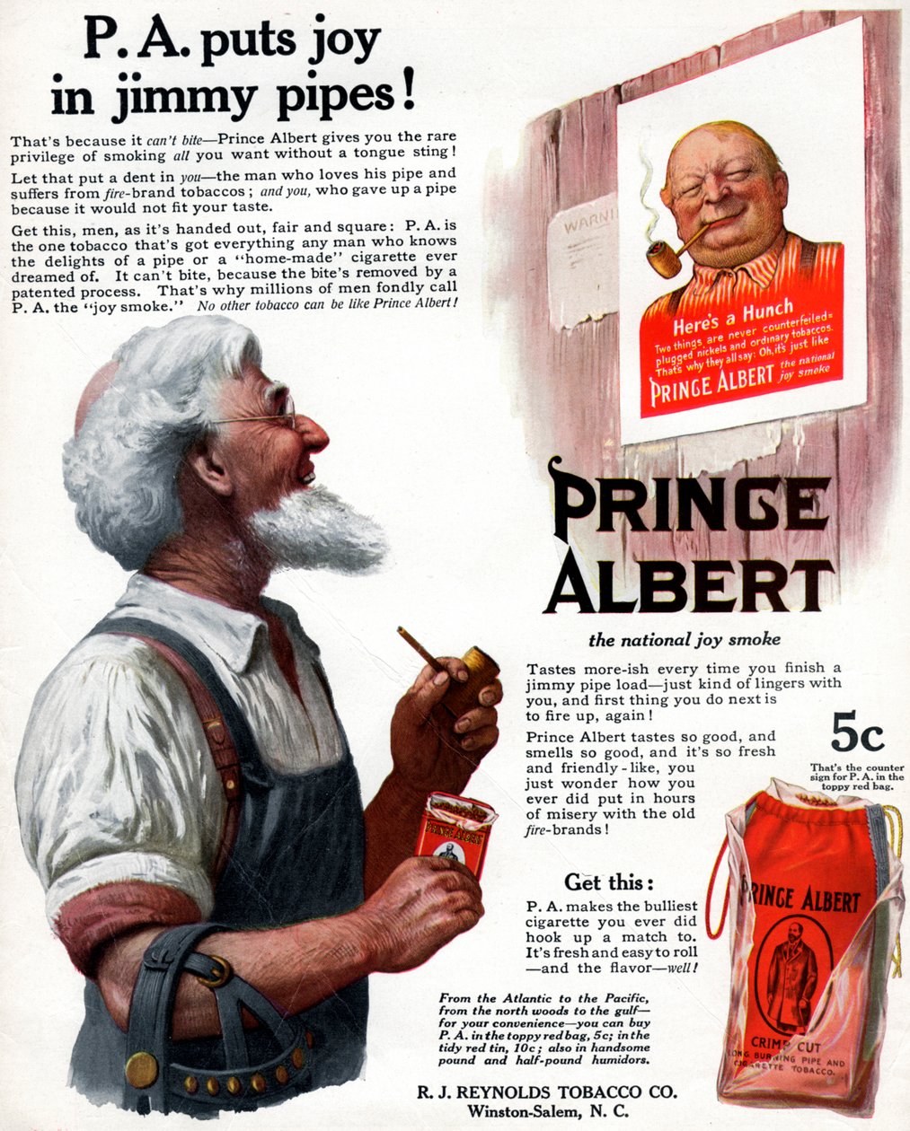Anuncio de tabaco para pipa Prince Albert, 1913 de Unbekannt